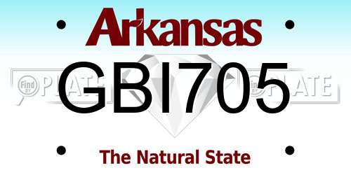 GBI705 Arkansas License Plate
