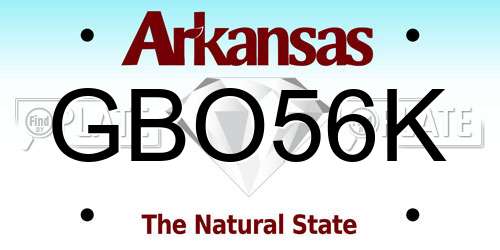 GBO56K Arkansas License Plate