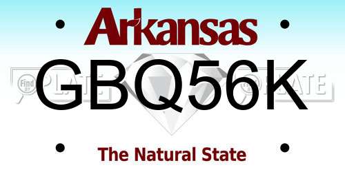 GBQ56K Arkansas License Plate