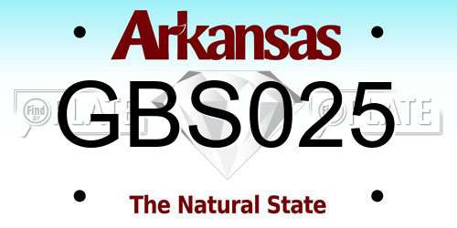 GBS025 Arkansas License Plate
