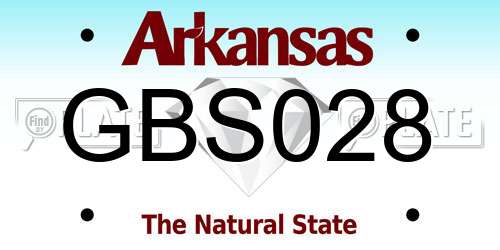 GBS028 Arkansas License Plate