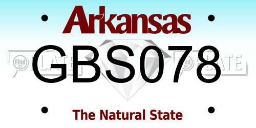 GBS078 Arkansas License Plate