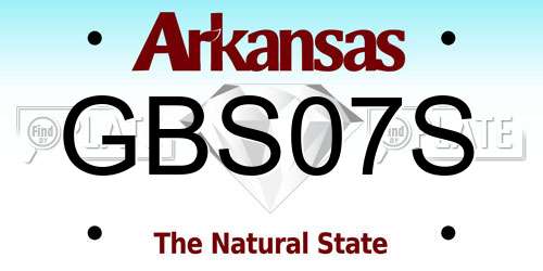 GBS07S Arkansas License Plate