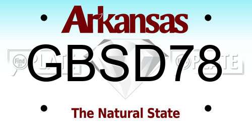 GBSD78 Arkansas License Plate