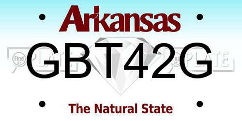 GBT42G Arkansas License Plate