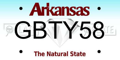 GBTY58 Arkansas License Plate
