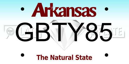 GBTY85 Arkansas License Plate