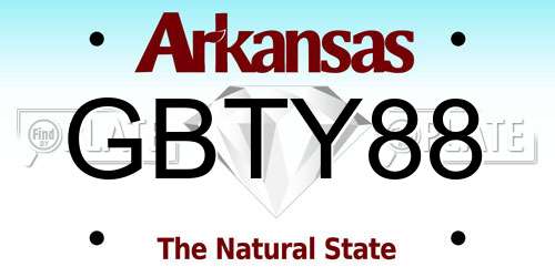 GBTY88 Arkansas License Plate