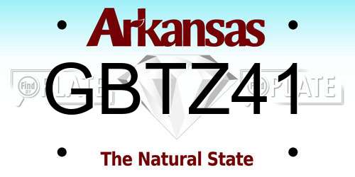 GBTZ41 Arkansas License Plate