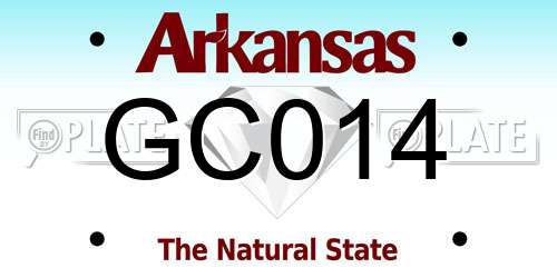 GC014 Arkansas License Plate