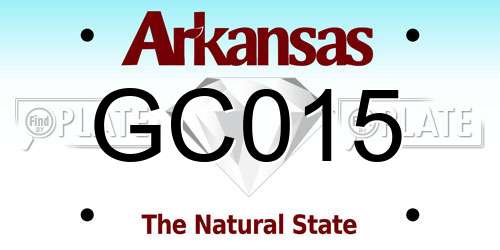 GC015 Arkansas License Plate