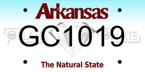 GC1019 Arkansas License Plate