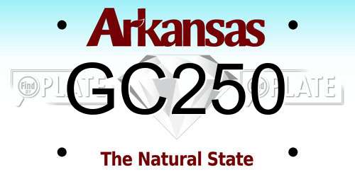 GC250 Arkansas License Plate