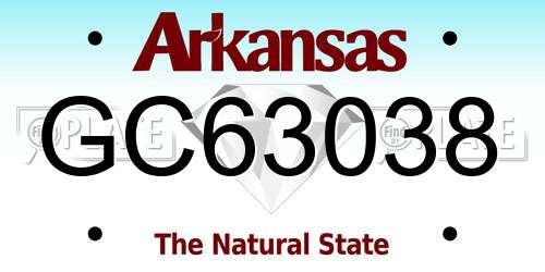 GC63038 Arkansas License Plate