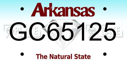 GC65125 Arkansas License Plate