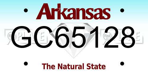 GC65128 Arkansas License Plate