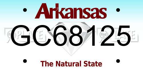 GC68125 Arkansas License Plate