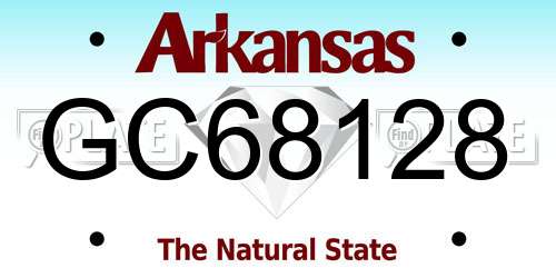 GC68128 Arkansas License Plate