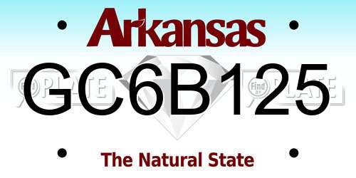 GC6B125 Arkansas License Plate