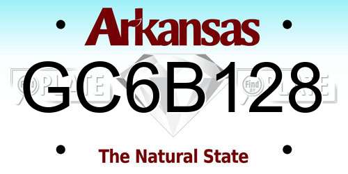 GC6B128 Arkansas License Plate