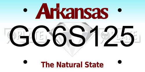 GC6S125 Arkansas License Plate