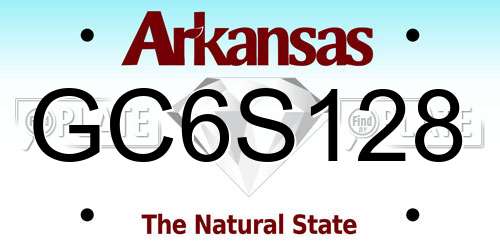 GC6S128 Arkansas License Plate