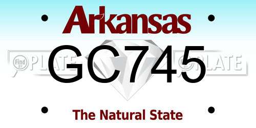 GC745 Arkansas License Plate