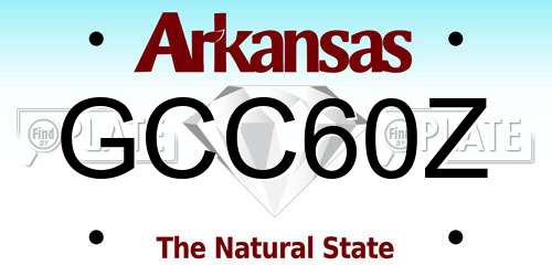 GCC60Z Arkansas License Plate