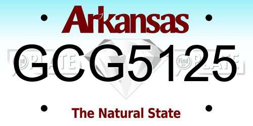 GCG5125 Arkansas License Plate