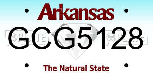 GCG5128 Arkansas License Plate