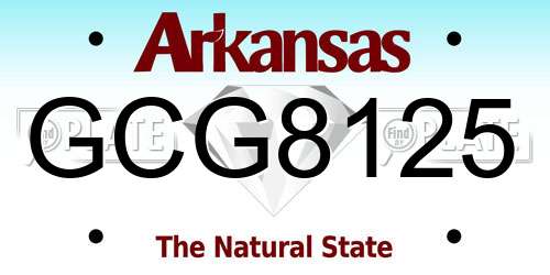GCG8125 Arkansas License Plate