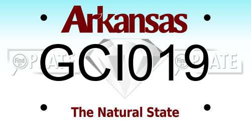 GCI019 Arkansas License Plate