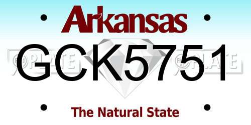 GCK5751 Arkansas License Plate
