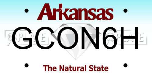 GCON6H Arkansas License Plate