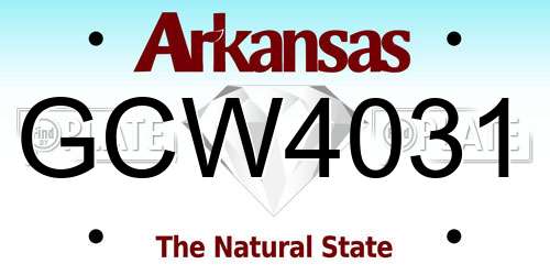 GCW4031 Arkansas License Plate