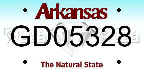 GD05328 Arkansas License Plate