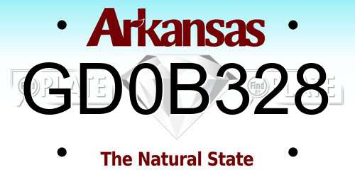 GD0B328 Arkansas License Plate
