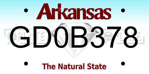 GD0B378 Arkansas License Plate