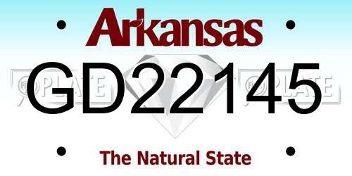 GD22145 Arkansas License Plate