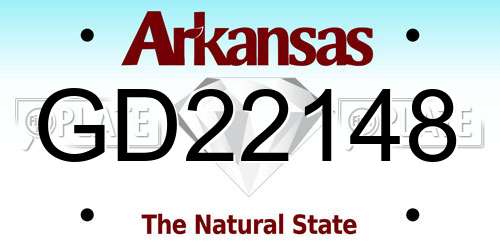 GD22148 Arkansas License Plate