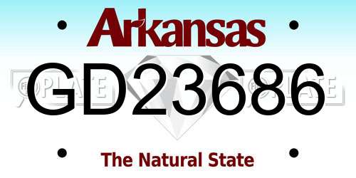 GD23686 Arkansas License Plate