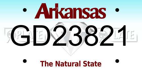 GD23821 Arkansas License Plate