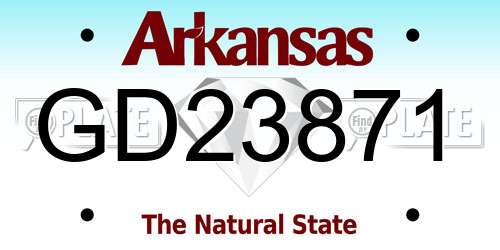 GD23871 Arkansas License Plate