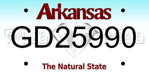 GD25990 Arkansas License Plate