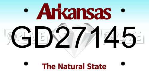 GD27145 Arkansas License Plate