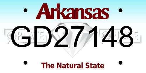 GD27148 Arkansas License Plate