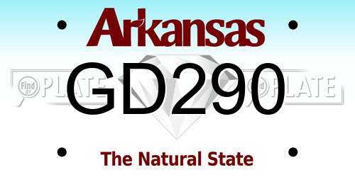 GD290 Arkansas License Plate