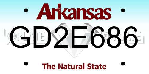 GD2E686 Arkansas License Plate