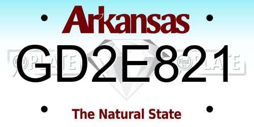 GD2E821 Arkansas License Plate