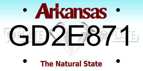 GD2E871 Arkansas License Plate